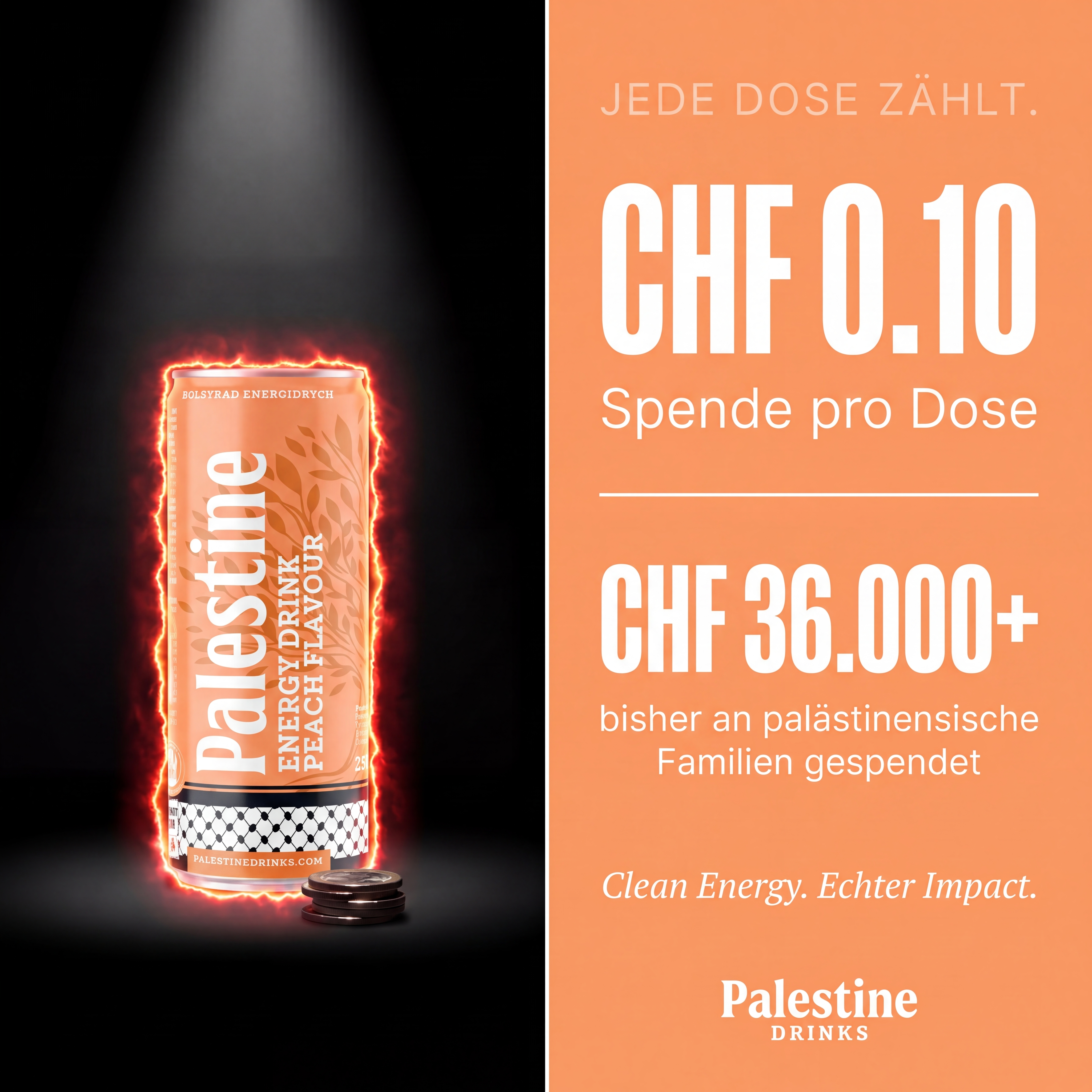 Palestine Energy Peach Flavor